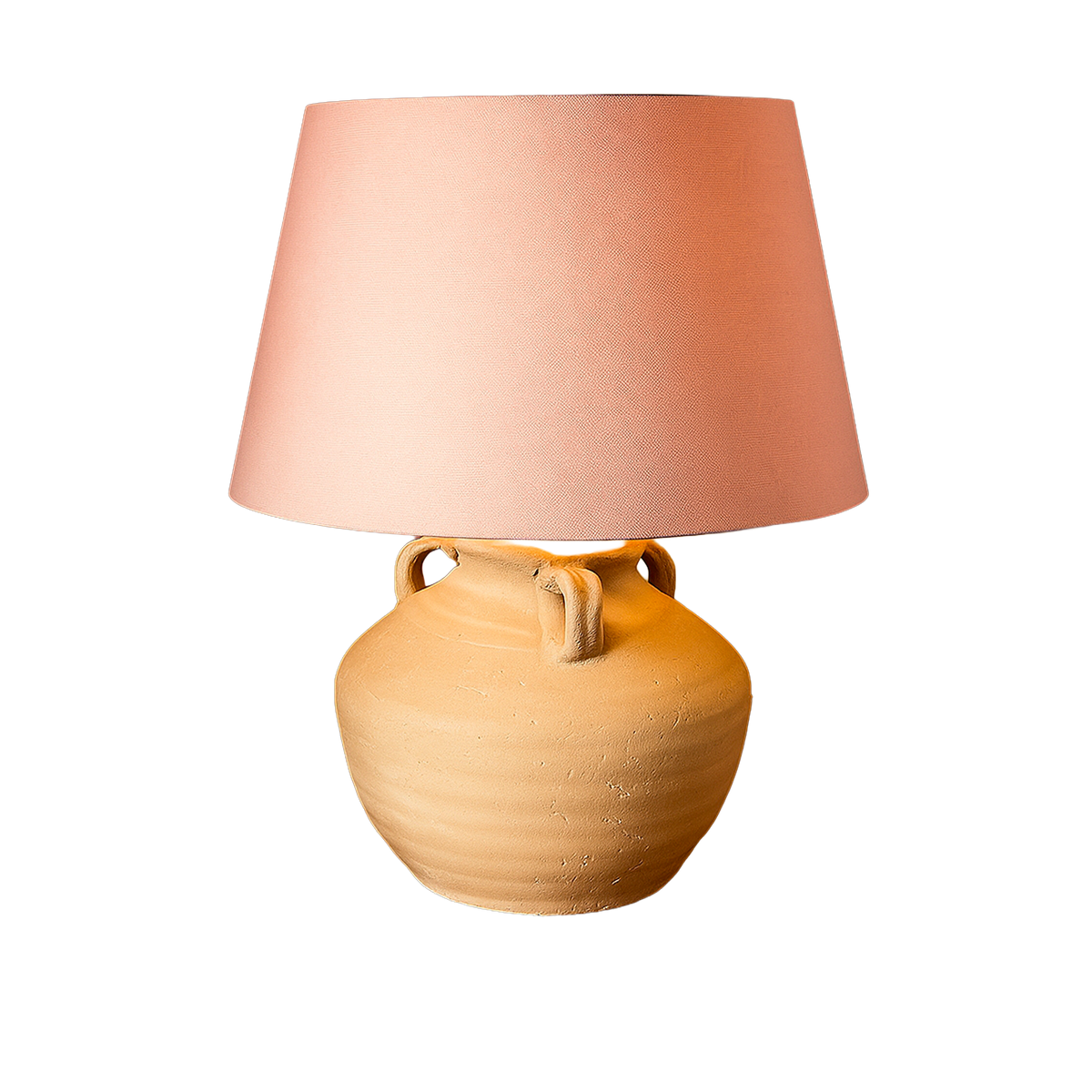 Luxe & Humble Wabi-Sabi Soft Blush Lampshade - Premium Homewares Melbourne; styled view, lamp base not included