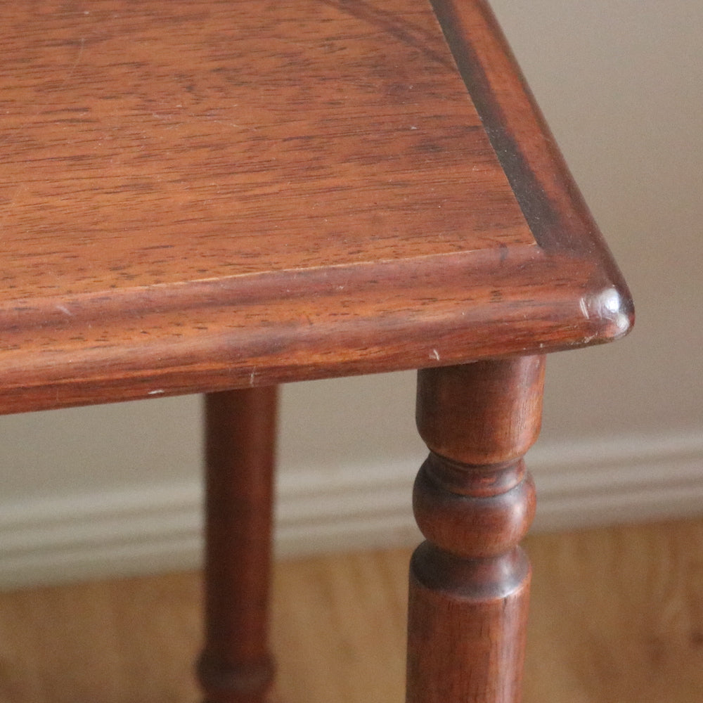 Turned leg timber side table